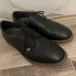 G/FORE G4 Gallivanter Mens Sz 9.5 Black Leather Golf Shoes GFore G4MC20EF01 EUC